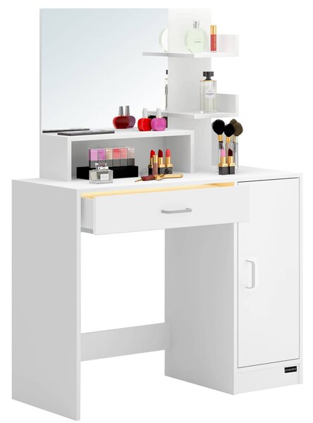 FurniGO Toaletní stolek Jocelyn 140x90x40 cm - bílý