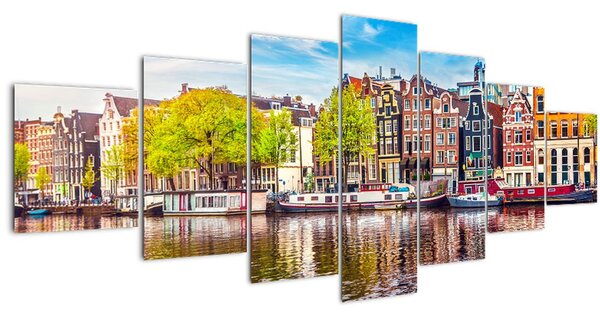 Obraz - Tančící domy, Amsterdam (210x100 cm)