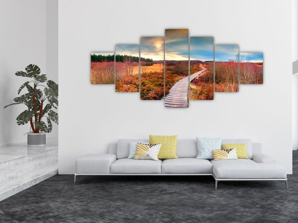 Obraz - Podzimní cesta krajinou (210x100 cm)