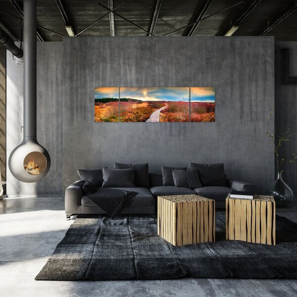 Obraz - Podzimní cesta krajinou (170x50 cm)