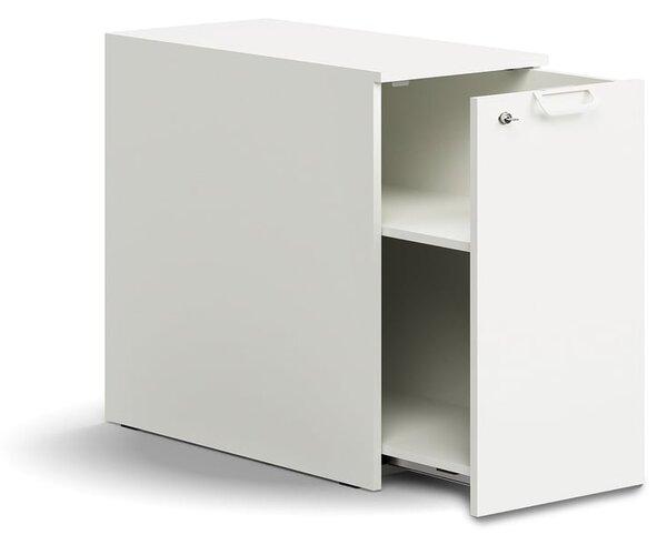 AJ Produkty Výsuvná skříňka QBUS, pravá, s úchytkou, 740x400x800 mm, bílá