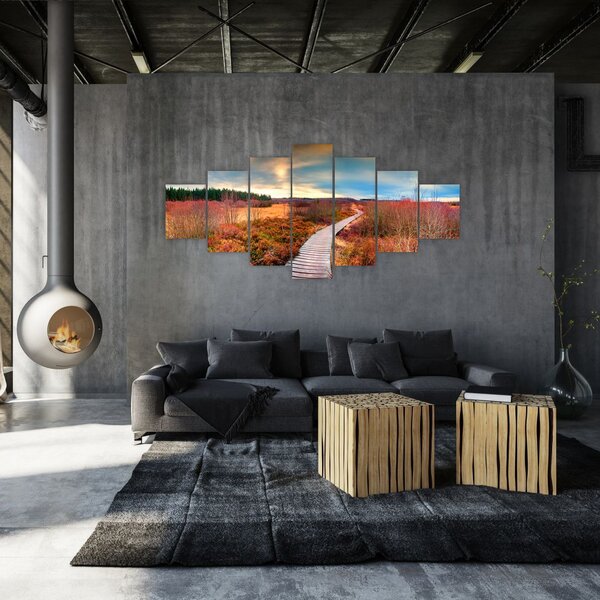 Obraz - Podzimní cesta krajinou (210x100 cm)