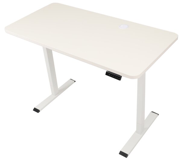 Výškově nastavitelný elektrický stůl BestBerg BBAT-12WW / rozměr 120x60 cm / výška 70-114 cm / bílá