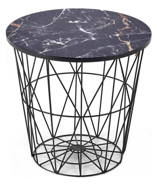 Konferenční stolek HARISSA 42 cm černá/černý mramor