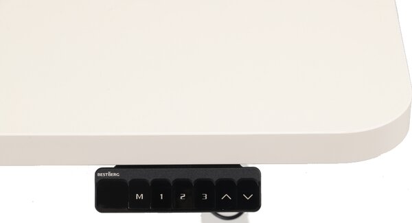 Výškově nastavitelný elektrický stůl BestBerg BBAT-12WW / rozměr 120x60 cm / výška 70-114 cm / bílá