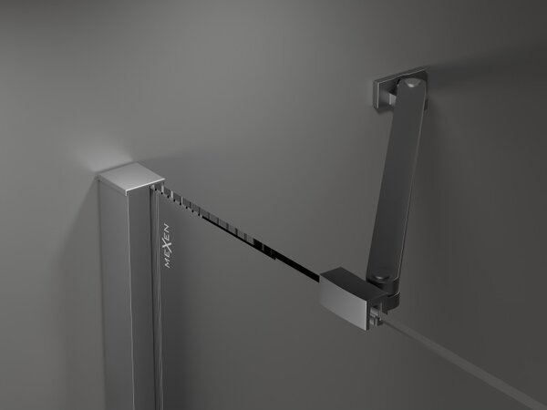 Mexen Velar Duo, sprchový kout s posuvnými dveřmi 90 x 90 cm, 8mm čiré sklo, broušený grafit, 871-090-090-02-95