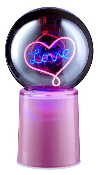 GLOW BALL Dekorační koule "Love" - fialová