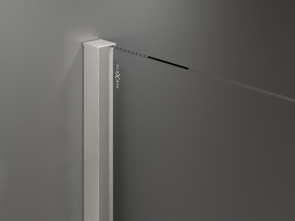Mexen Velar Duo, sprchový kout s posuvnými dveřmi 80 x 80 cm, 8mm šedé sklo, broušená ocel, 871-080-080-42-97