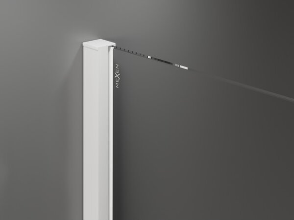 Mexen Velar Duo, posuvné sprchové dveře do otvoru 170 cm, 8mm šedé sklo, bílá matná, 871-170-000-42-20