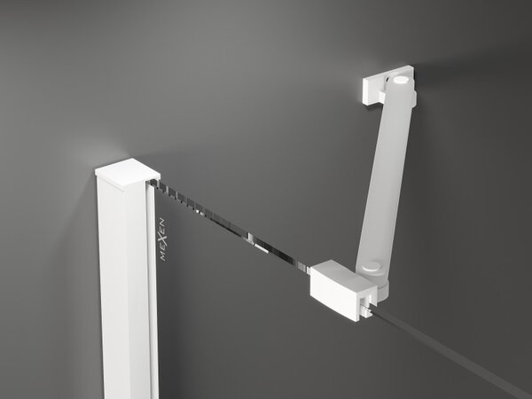 Mexen Velar Duo, posuvné sprchové dveře do otvoru 170 cm, 8mm šedé sklo, bílá matná, 871-170-000-42-20