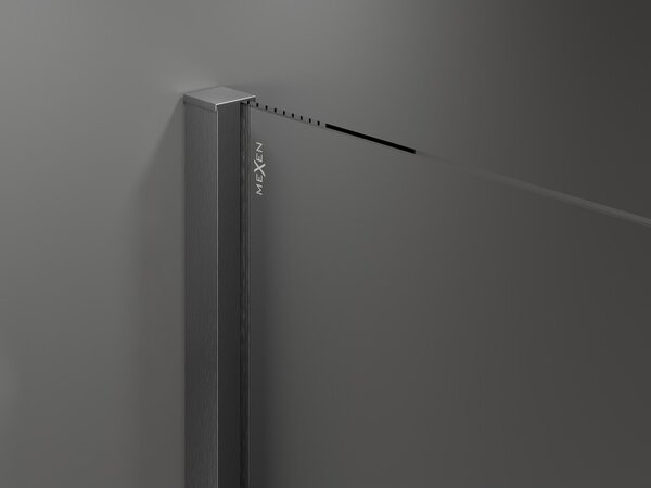 Mexen Velar, posuvné sprchové dveře do otvoru 130 cm, 8mm sklo námraza, grafit broušený, 871-130-000-31-66