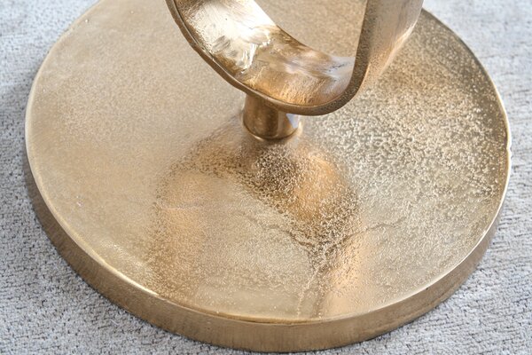 Art deco kulatý zlatý kovový příruční stolek Zendy s glamour nádechem 60 cm