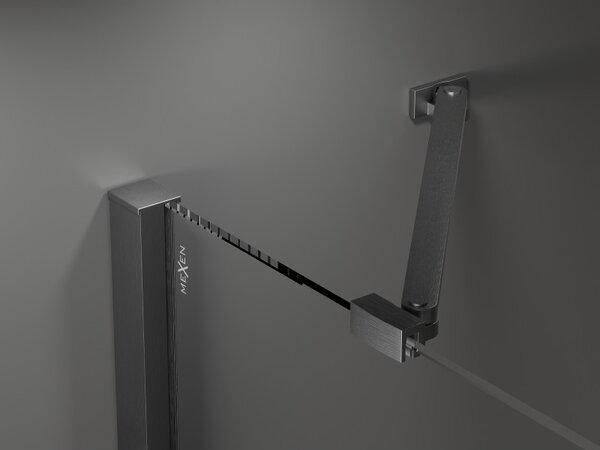 Mexen Velar Duo, sprchový kout s posuvnými dveřmi 100 x 100 cm, 8mm šedé sklo, grafit broušený, 871-100-100-42-66