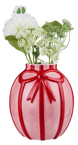 PRESENT Váza 18 cm - růžová/červená