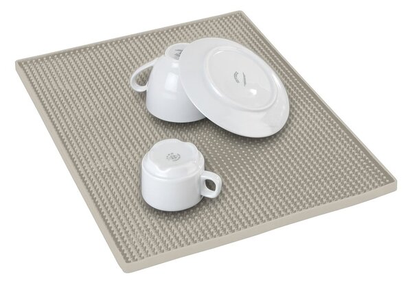 Béžová gumová odkapávací podložka na nádobí 40x30 cm Maxi – Wenko