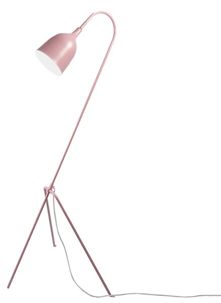 Růžová stojací lampa v Retrodesignu Fifty