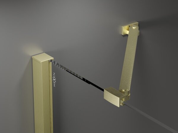 Mexen Velar Duo, posuvné sprchové dveře do otvoru 170 cm, 8mm šedé sklo, zlatá matná, 871-170-000-42-55