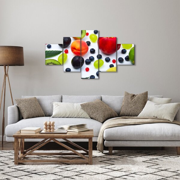 Obraz ovoce s kapkami vody (125x70 cm)