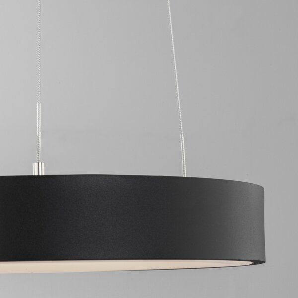 Černé závěsné LED světlo Nova Luce Rando Thin 38 cm