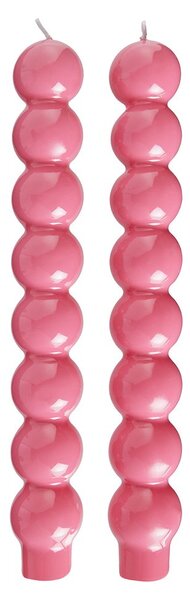 BUBBLES Sada svíček 2 ks 24 cm - růžová