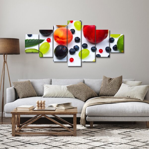 Obraz ovoce s kapkami vody (210x100 cm)