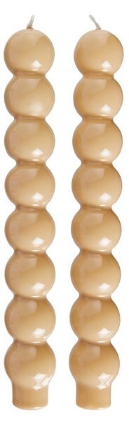 BUBBLES Sada svíček 2 ks 24 cm - béžová