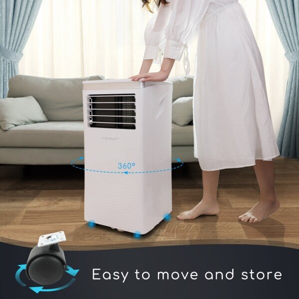 Aigostar - Chytrá mobilní klimatizace 3v1 1003W/230V 9000 BTU Wi-Fi bílá + dálkí