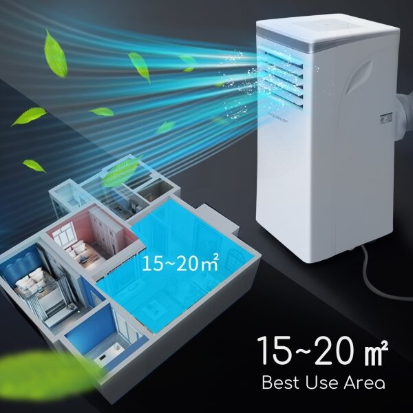 Aigostar - Chytrá mobilní klimatizace 3v1 1003W/230V 9000 BTU Wi-Fi bílá + dálkí