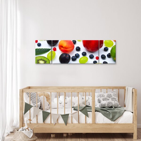 Obraz ovoce s kapkami vody (170x50 cm)