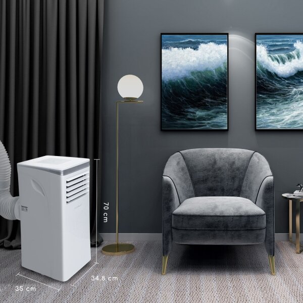 Aigostar - Chytrá mobilní klimatizace 3v1 1003W/230V 9000 BTU Wi-Fi bílá + dálkí