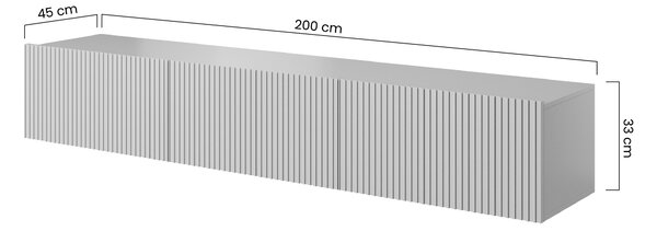 Závěsná TV skříňka Nicole 200 cm se zásuvkou - kašmír mat