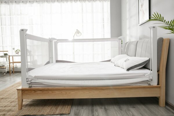 Zábrana na postel Monkey Mum® Premium - 200 - světle šedá