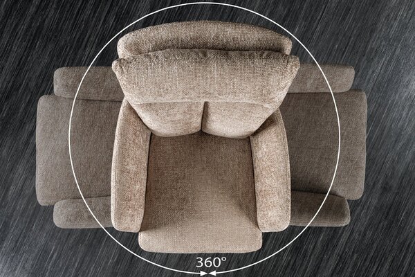 Designová retro otočná židle Dover s prošívaným čalouněním v béžově šedé barvě 92 cm
