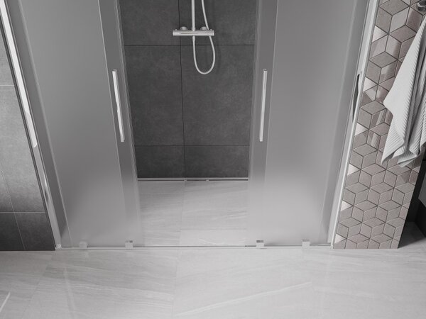Mexen Velar Duo, posuvné sprchové dveře do otvoru 170 cm, 8mm sklo námraza, chromová, 871-170-000-32-01