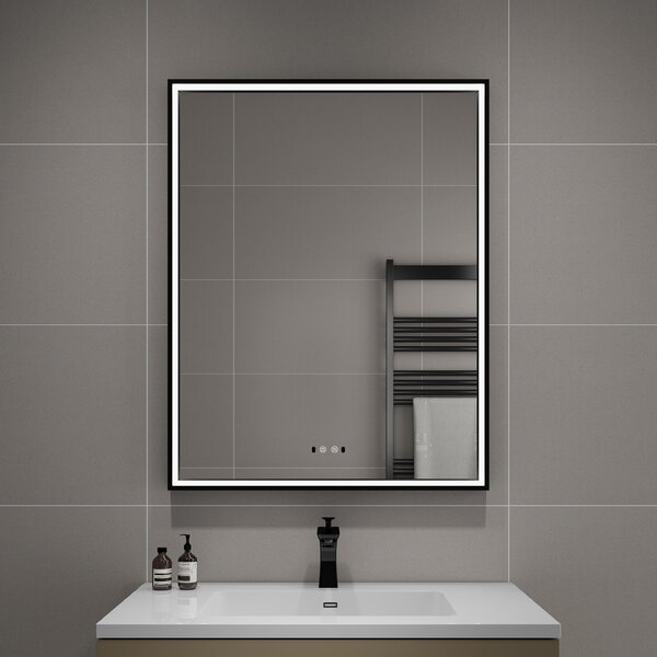 Nemlžící koupelnové zrcadlo s LED osvětlením 90x70 cm KZ4