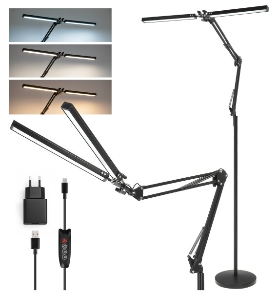 Brilagi - LED Stm. flexibilní stojací lampa VARIO LED/14W/5V 157 cm černá