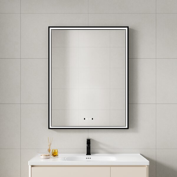 Nemlžící koupelnové zrcadlo s LED osvětlením 90x70 cm KZ4