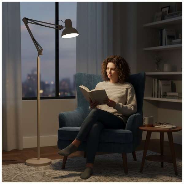 Brilagi - Flexibilní stojací lampa TASKER 1xE27/60W/230V 184 cm béžová