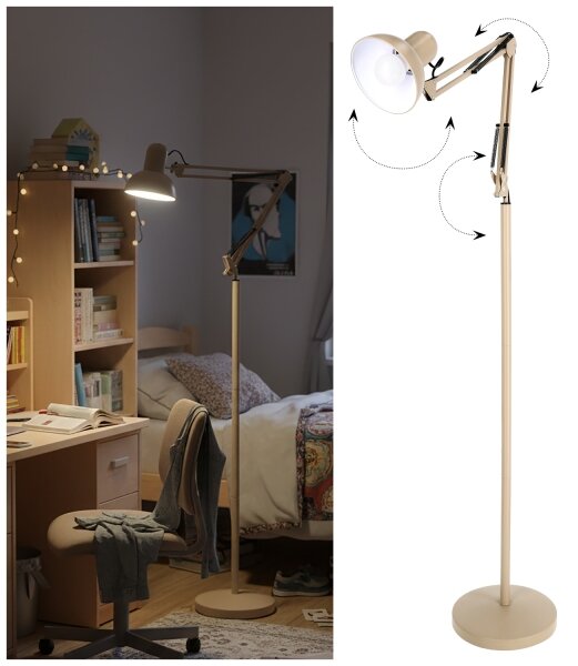 Brilagi - Flexibilní stojací lampa TASKER 1xE27/60W/230V 184 cm béžová