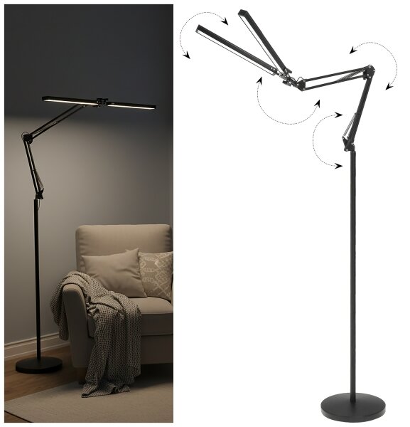 Brilagi - LED Stm. flexibilní stojací lampa VARIO LED/14W/5V 157 cm černá