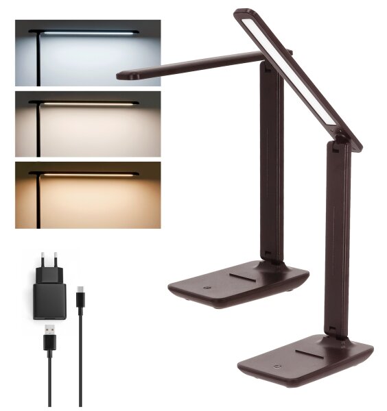 Brilagi-LED Stmívatelná stolní lampa MODO LED/7W/230V 3000/4000/6500K hnědá