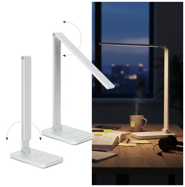 Brilagi -LED Stm dotyk stol lampa s bezdr nab QI LED/7W/5V 3000/4000/6000K bílá