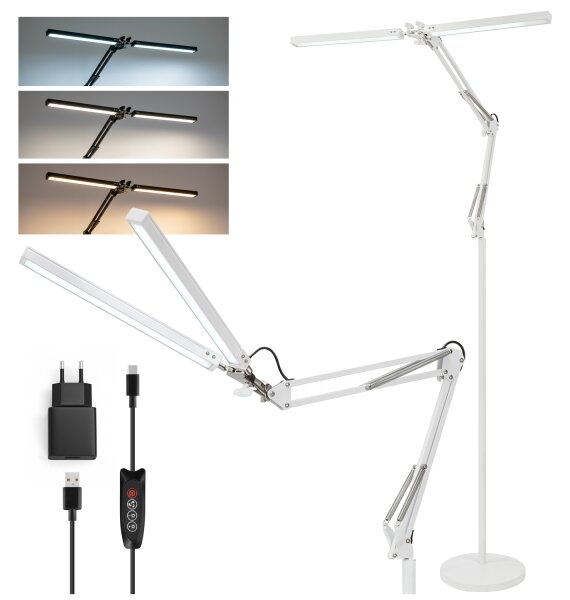 Brilagi - LED Stm. flexibilní stojací lampa VARIO LED/14W/230V 157 cm bílá