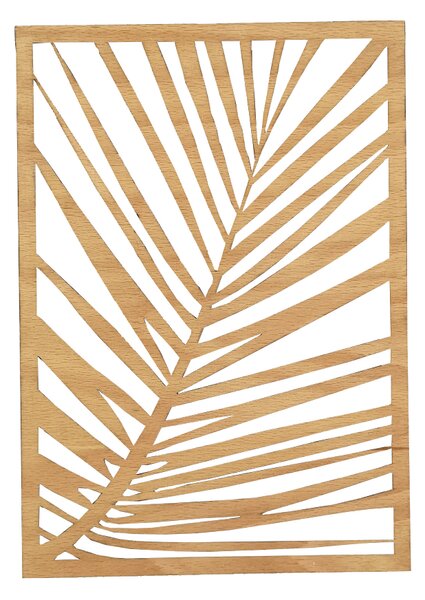 AMADEA Dřevěný obraz list palmy, rozměr 30 x 21 cm, český výrobek