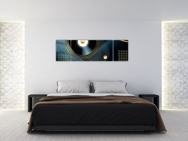 Obraz - Zlaté kruhy (170x50 cm)