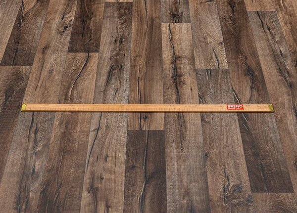 Breno PVC MAXIMA PLUS Hunter Oak S44 – tmavé dřevo, šíře 300 cm