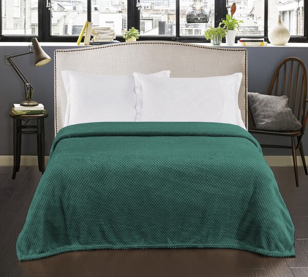Zelená deka na postel, 220x240 cm, Henry