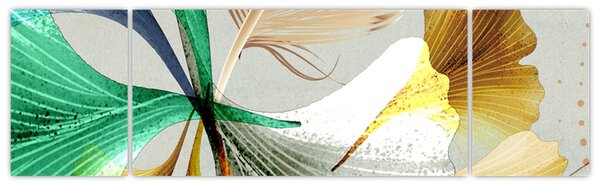 Obraz - Listy s peříčkem (170x50 cm)