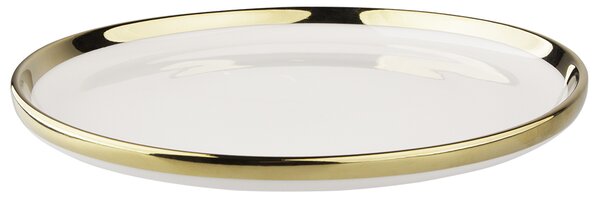 Porcelenový talíř se zlatým okrajem, 20 cm, Aurora Gold Barva: Krémová