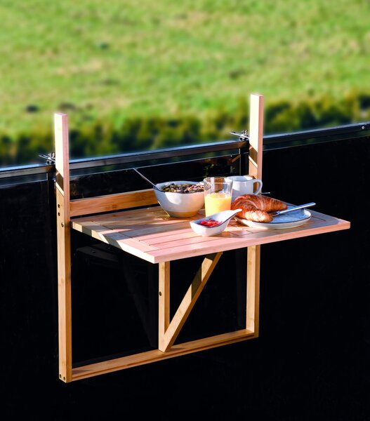 Kesper Bambusový balkonový skládací stoleček, bez montáže, závěsný BALKON, 64x72x44cm KE58850